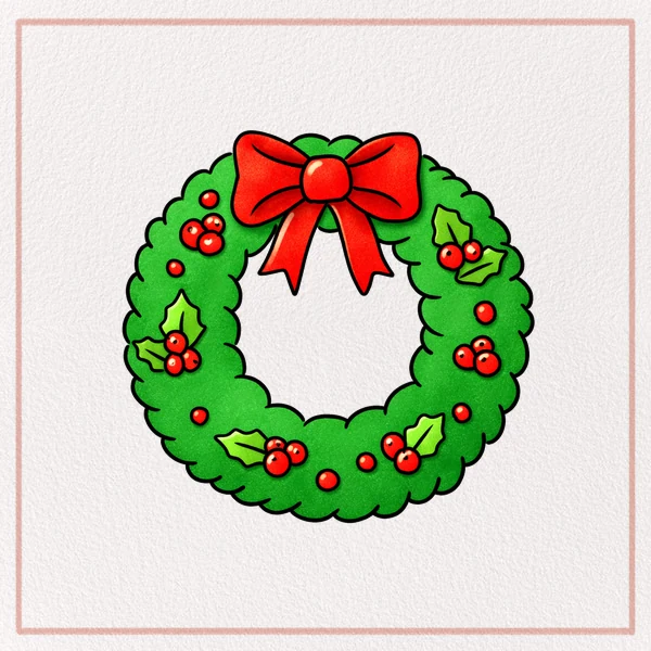 How to Draw a Christmas Wreath feature image