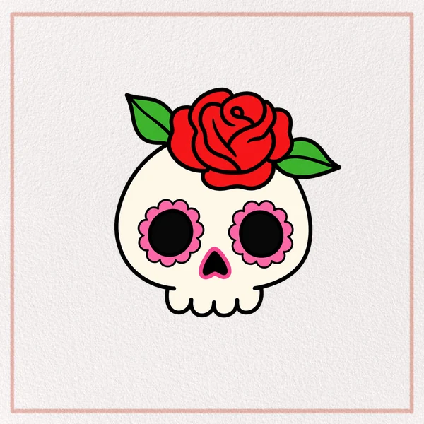 How to Draw a Rose Skull feature image