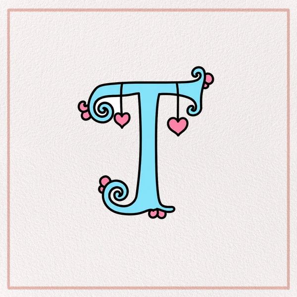 How to Draw a Fancy Letter T feature image